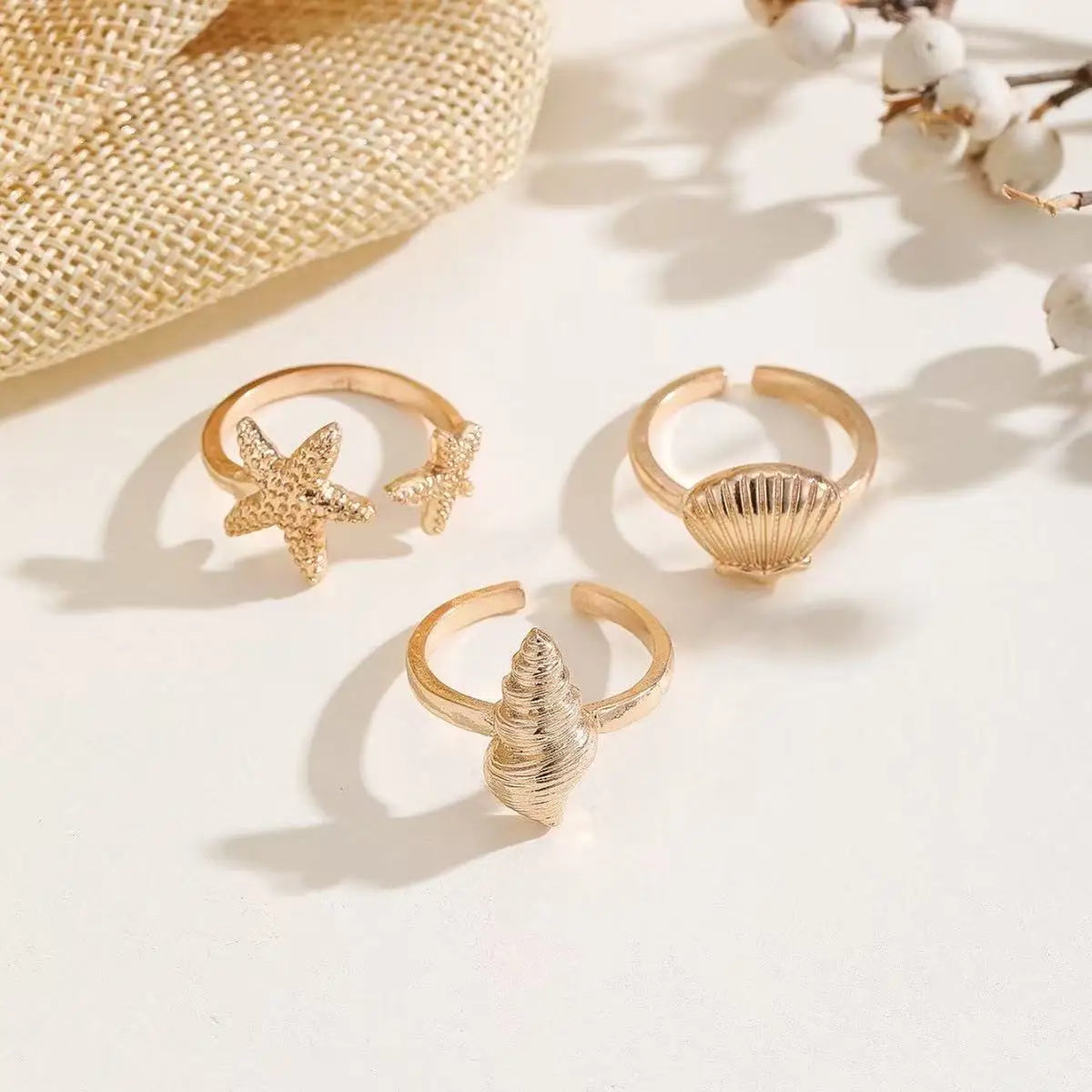 Golden Conch Stacker rings
