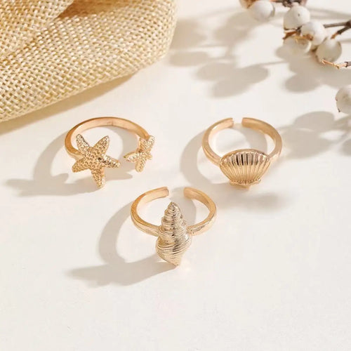 Golden Conch Stacker rings