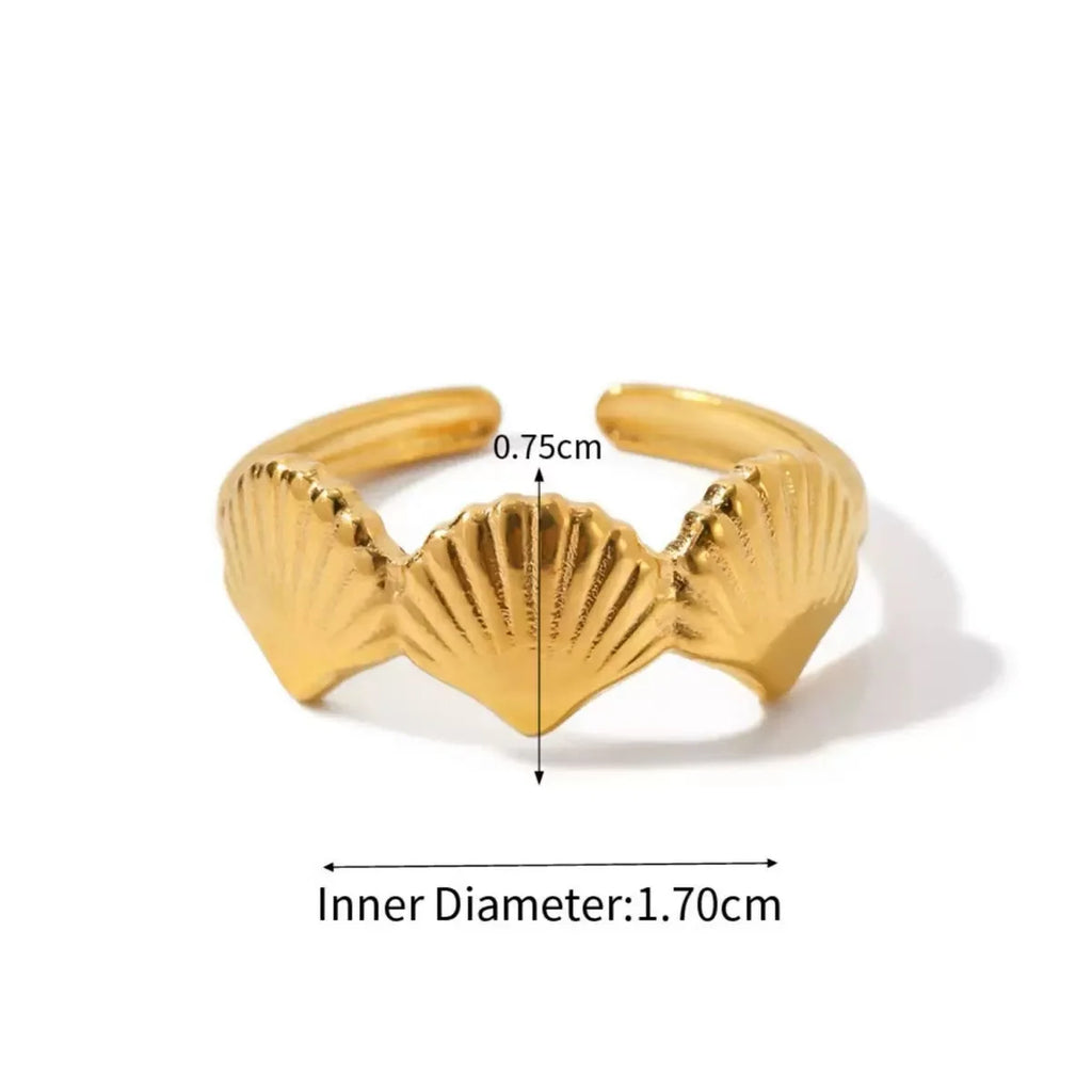 Golden Conch Stacker rings