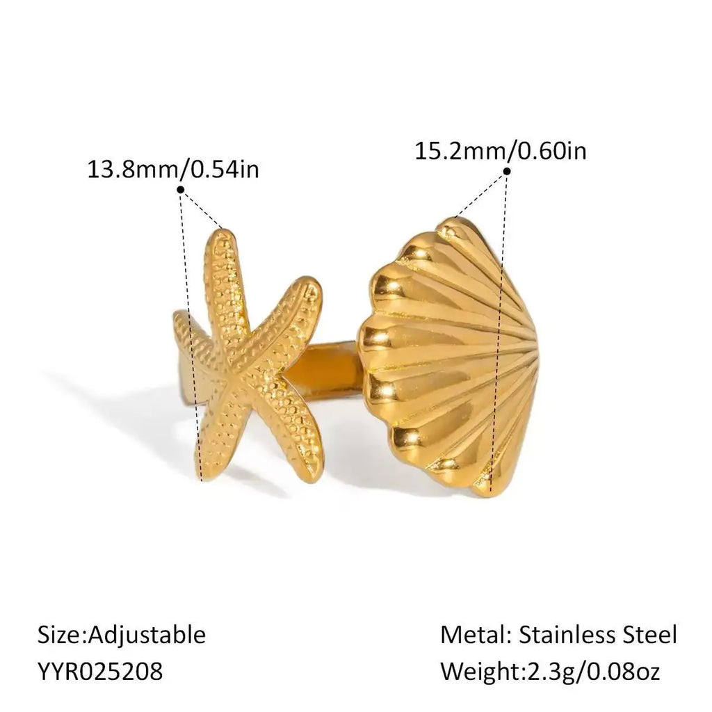 Golden Conch Stacker rings